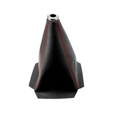 Car Shift Boot Cover, Gear Shift Knob Dust Protection Black Red Leather