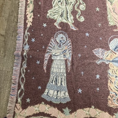ラグ・カーペット We Believe In Angels rug blanket Goodwin Weavers Cotton Afghan Tapestry Throw Blanket Rug Bless of