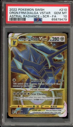 Pokemon Origin Forme Dialga VSTAR Astral Radiance Secret Rare #210 PSA 10