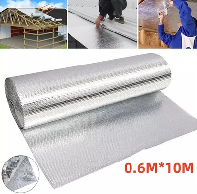 10M Double Bubble Roll Foil Insulation Shed Commercial Floor Wall Roof UK