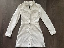 Guess Originals White Long Sleeve Denim Corset Mini Dress - Small