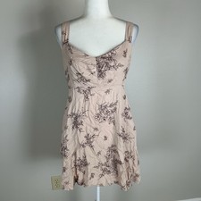 Women’s Old Navy Fit & Flare 100% Rayon Mini Dress Blush Pink Floral Size M