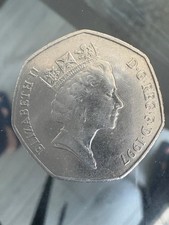 Rare 1997 Queen Elizabeth II 50 Fifty Pence UK Coin Collector