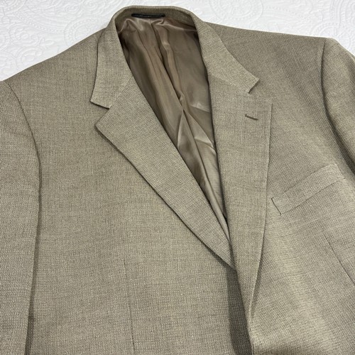 Corneliani, Corneliani Linea Sartoria Barneys Vintage Wool Ramie Blazer Tan Italy Mens 60L