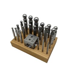 25Pcs Doming Block and Punch Set Solid Steel Jewellers Metalworking Tool  