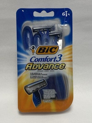 BIC Comfort 3 Advance Disposable Razor, 3 Blades, 4 Cartridges, Pivoting Head