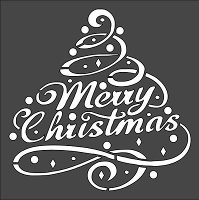 Merry Logo Airbrush Wall Art Reusable Stencil - StencilAir