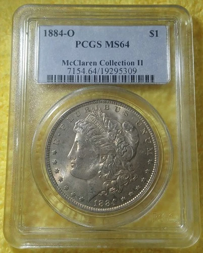 PCGS / MS- 64 / 1884 O / MORGAN SILVER DOLLAR