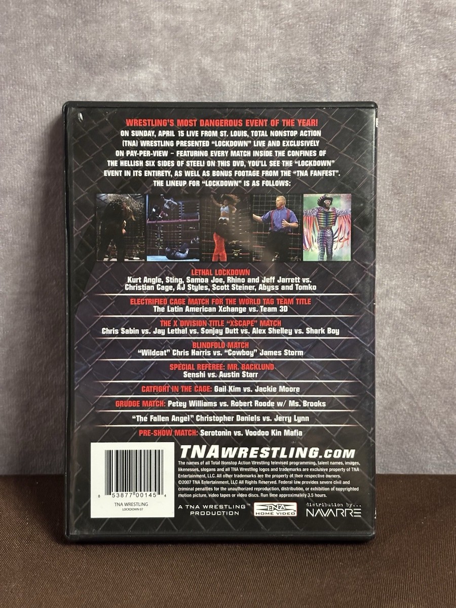 TNA Lockdown 2007 DVD PPV St Louis Kurt Angle Sting Cage Match