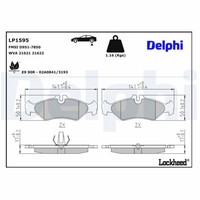 Delphi BremsbelÄGe Satz Hinterachse Passend FüR MERCEDES-BENZ Sprinter VW LT
