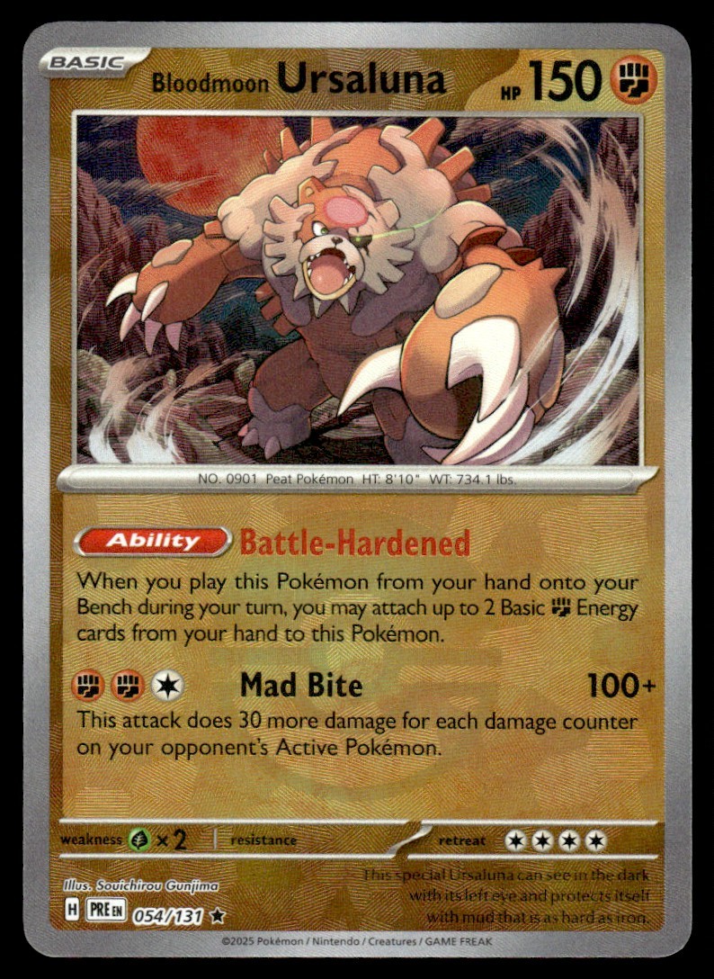 Bloodmoon Ursaluna #54 - Rare - Pokemon Prismatic Evolutions - NM