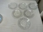 6 Vintage Anchor Hocking Clear Sandwich Glass 8-inch Lunch Plates/Salad Plates