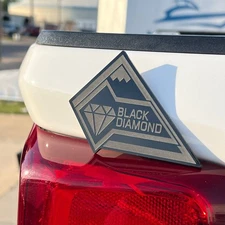 Mountain Black Diamond Engraved Car Fender Emblem 2PC Badge MULTICOLOR Racing