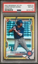 2021 Bowman 1st Edition #BFE131 Christopher Morel Gold Foil #/50 PSA 8 Cubs