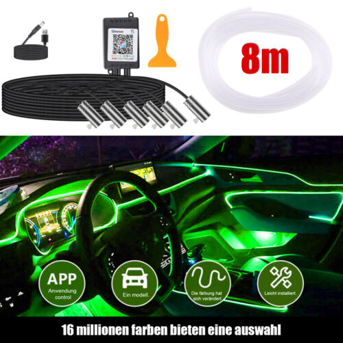 8m LED Auto Ambientebeleuchtung Lichtleisten APP RGB Für BMW E60 E61 E81 E87 E53 - Bild 9 von 10