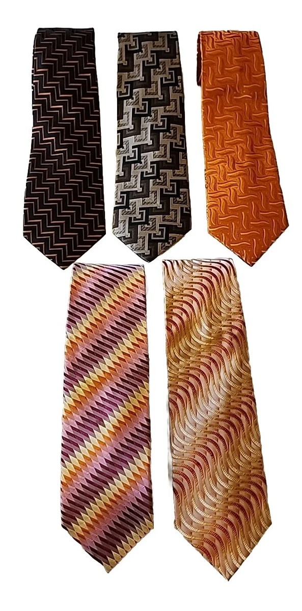 LORENZO CANA Cravatta Uomo In Pura Seta - Righe Argento, Rosa, Rosso - Tessuto Jacquard, 150 Cm - Made In Italy - 5