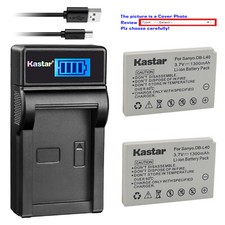 Kastar Battery LCD USB Charger for Sanyo DB-L40 Sanyo Xacti VPC-HD700 VPC-HD2A
