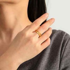 NewWaves Geometric Open Ring Women Stainless Steel Adjustable Finger RingJewelry