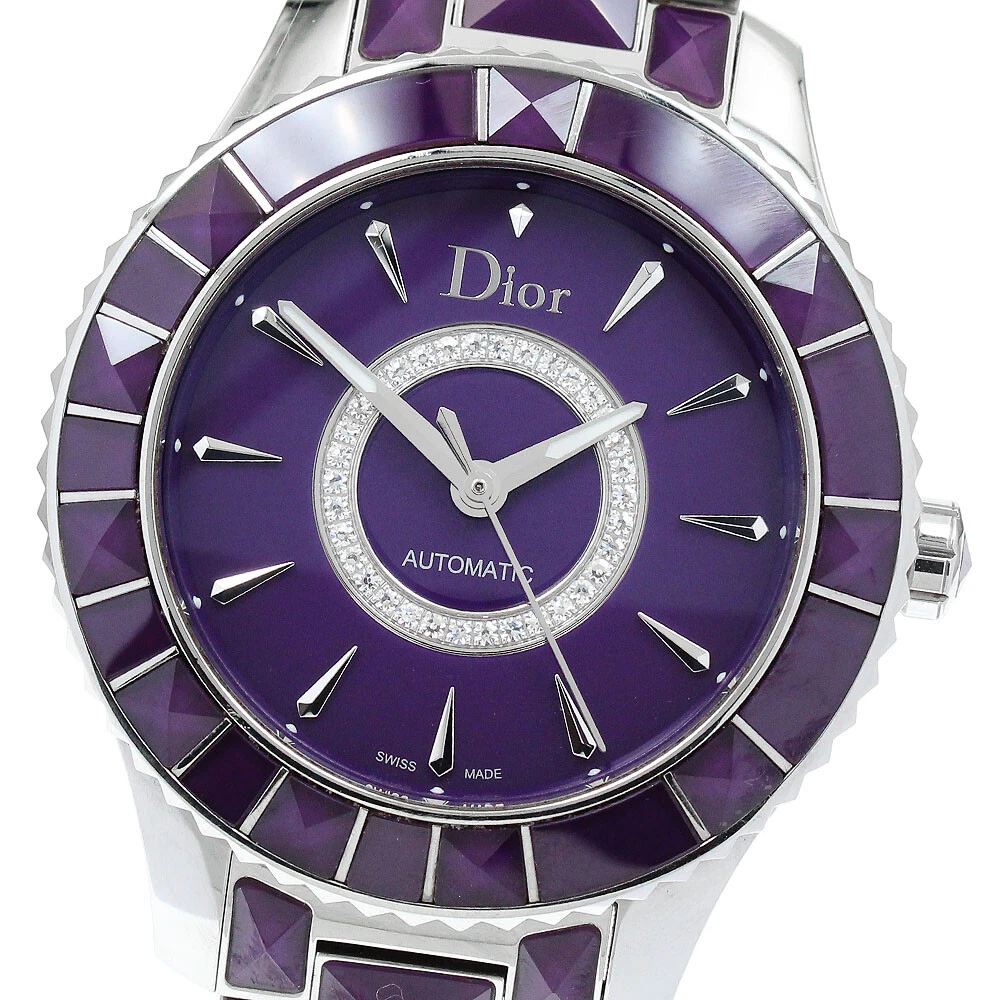 Montre automatique pour femme Dior cristal CD144512 cadran violet diamant_876057