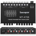 Ecualizador de audio para automóvil de 7 bandas con salida frontal, trasera + se