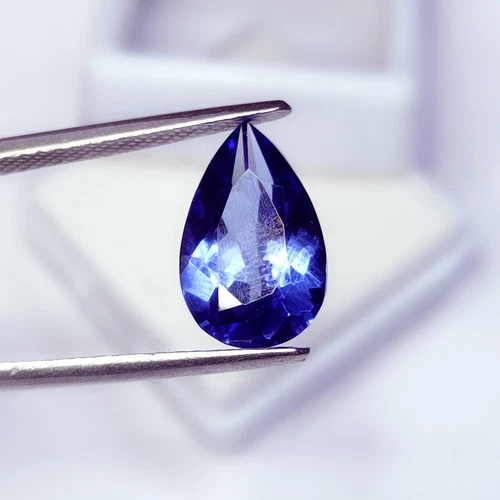 Certified Natural Blue Tanzanite 10 Ct Loose Gemstone A+Quality Pear Cut Gems