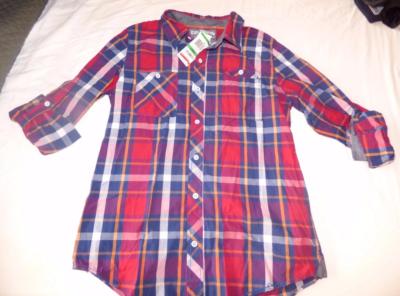 Epic Threads Boy s Plaid Cotton Shirt, Size Large, Red/Blue