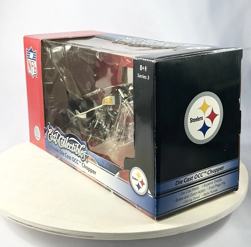 Ertl Collectibles 1:10 Scale Pittsburgh Steelers DieCast White Black OCC Chopper - Image 2 of 4