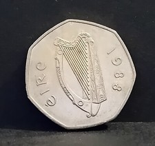 1988 Out of Circulation Eire / Republic of Ireland 50p Coin Dublin Millennium (c