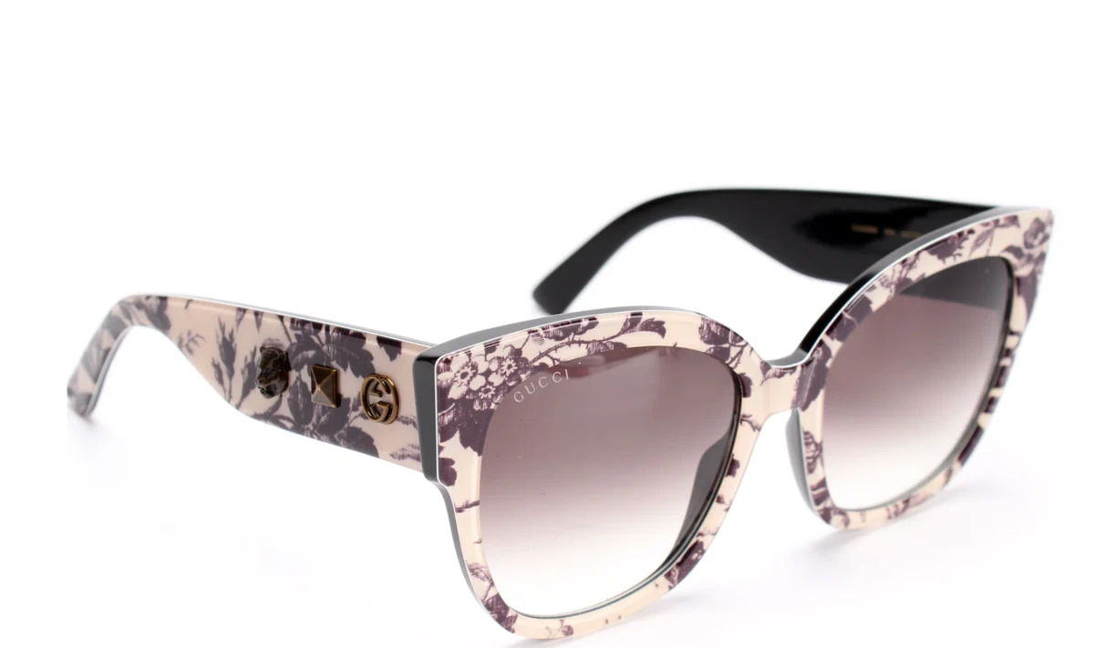 Gucci Authentic Women\'s White/Cream 77MM Butterfly Sunglasses 100% UV NWT GUCCI 0990 Ivory White Yellow Oval Retro Fashion Designer  main image 3