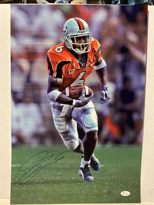 Santana Moss Signed Miami Hurricanes 13x20 Photo JSA | eBay