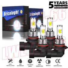 9005 9006 LED Headlights Kit Combo Bulbs HIGH LOW BEAM Super White Bright 4-Pack