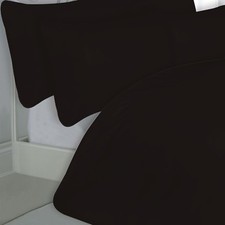 ENSEMBLE HOUSSE DE COUETTE EMPEREUR TAILLE 200 FILS NOIR COTON ÉGYPTIEN LUXE