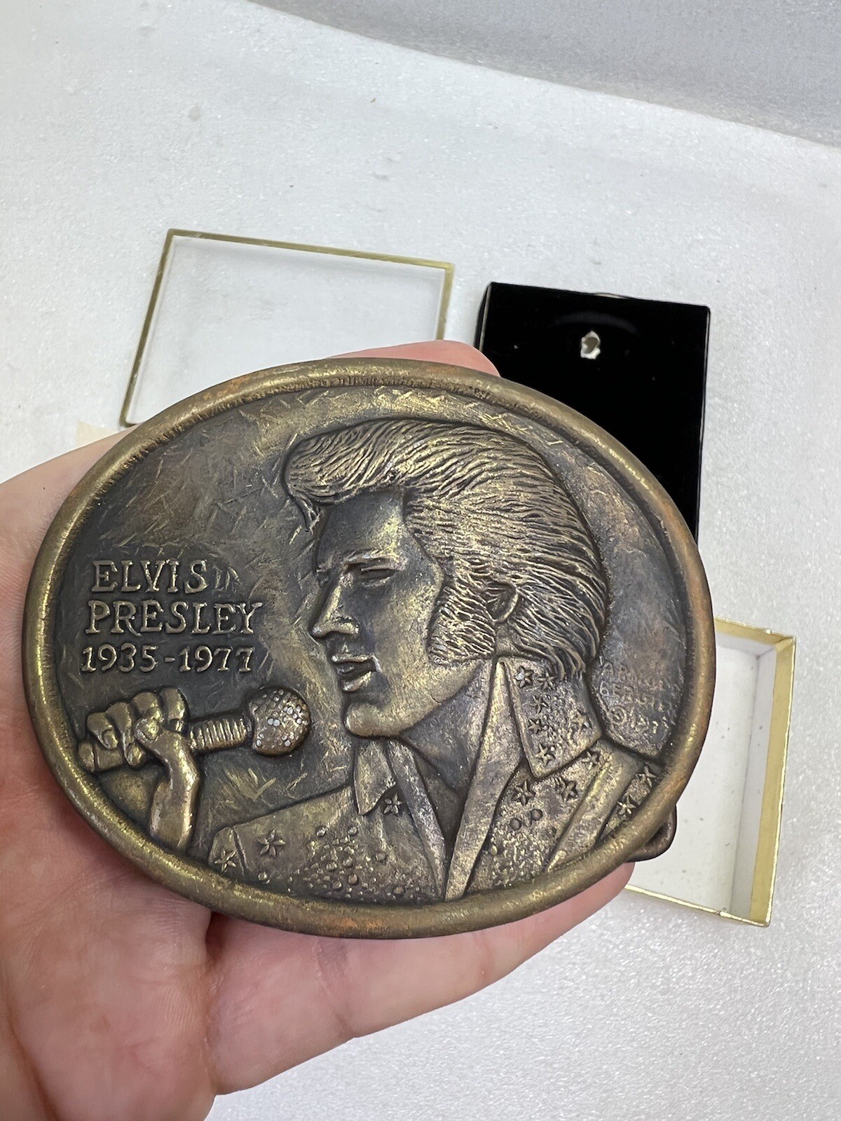 Elvis Presley Memorial Belt Buckle First Edition in O… - Gem
