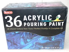 Acrylic Pouring Paint, Shuttle Art Set of 36 Bottles (2 oz/60ml) Pre-Mixed