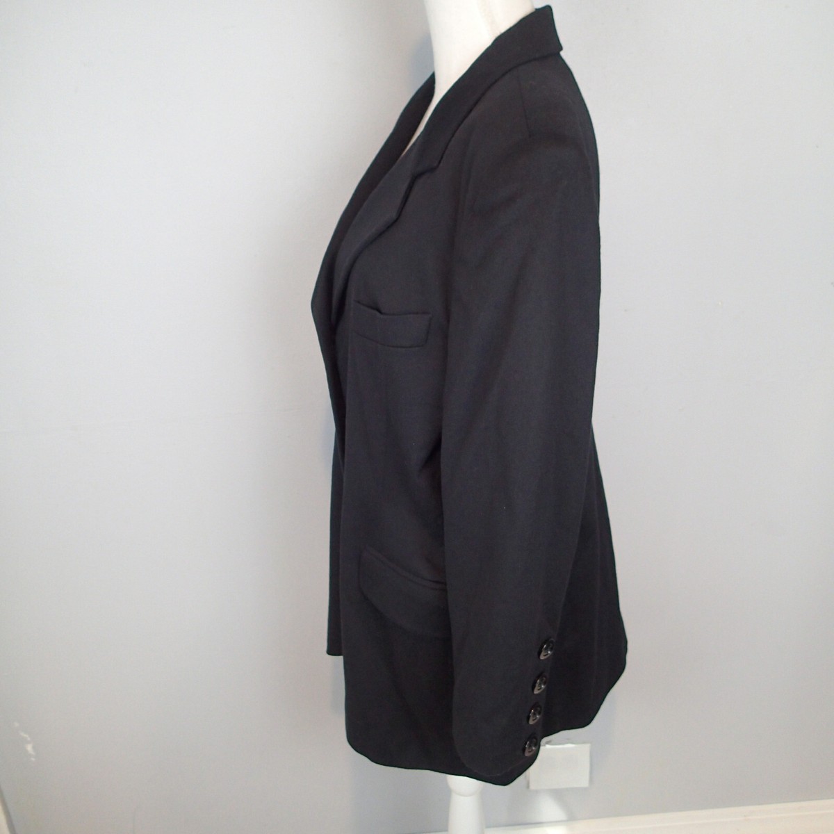 Manteau Blazer ESCADA En Laine Noire - Taille DE36 (US6/M) - Neuf Sans étiquettes - Coupe Regular