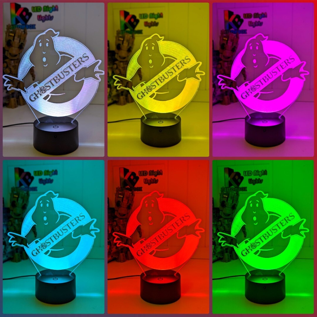 GHOSTBUSTERS LOGO PERSONALISED 3D LED Night Light 7 Colour Change