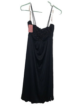 Vintage Woman’s Little Black Dress With Beaded Top - Size 12; 100% Celanese