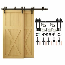 5/6/8/10FT Sliding Barn  Door Hardware Track Kit For Single/Double/Bypass Doors