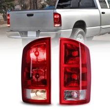 For 2002-2006 Ram 1500 2500 3500 Chrome Red Tail Lights Rear Brake Lamps Pairs