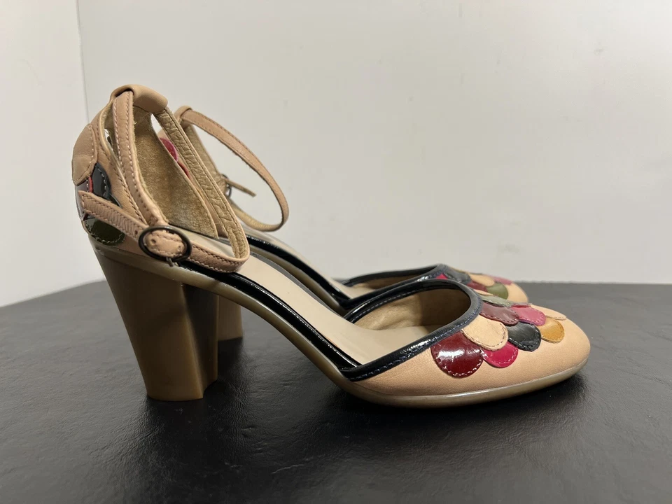 Camper цветной лакированная кожа низкий блок пятки лодыжки ремень размер 6,5 - Изображение 3 из 4