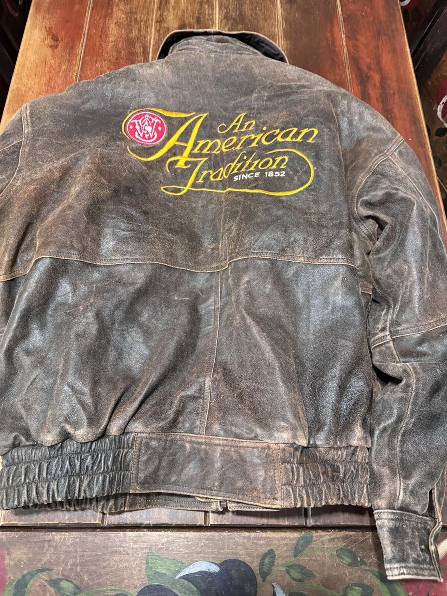 Smith & Wesson Jacket 2XL Vintage 80s Leather Gun Smith & Wesson Jacket 2XL Vintage 80s Leather Gun