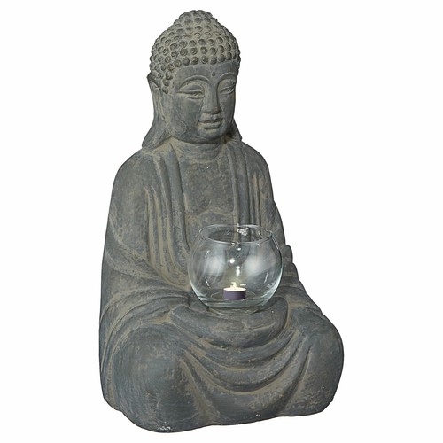 Buddha Statue Sitzend Dekofigur 16x28x12 Gold Meditation Buddhismus Achtsamkeit - Bild 3 von 4