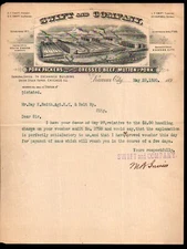 1890 Kansas City Mo - Swift & Co - Pork Beef - Rare Letter Head Bill