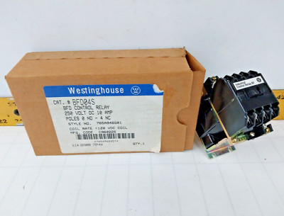 NEW WESTINGHOUSE BFD CONTROL RELAY 10 AMP 250 VDC MAX 120 VDC COIL  BFD04S