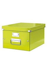 Image of Leitz A4 Storage Box, Click And Store Range (36.9X 28.1 X 3.7cm) Green