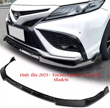 For 2021-2024 Toyota Camry SE XSE Front Bumper Lip Splitter Spoiler Gloss Black