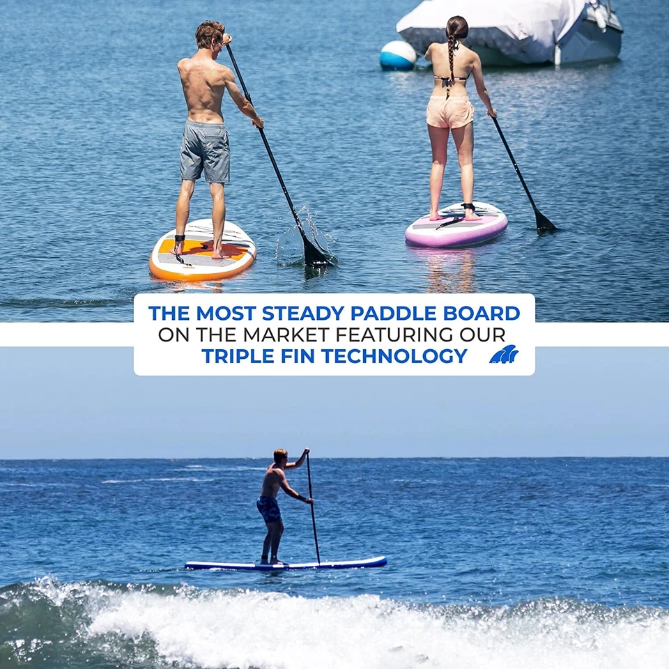 Inflatable StandUp Paddle Board Non Slip SUP W Premium Backpack 3 Fin 10’x33”x6" - Image 4 of 4