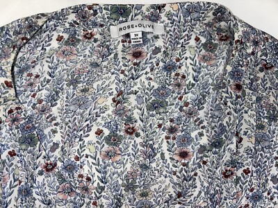 Rose + Olive Women's S/S Tunic Blouse Plus 3X Floral Boho Chiffon Pleated Ditsy