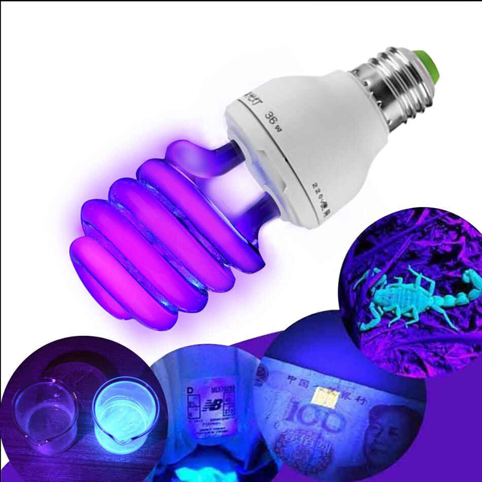 E27 40W UV Fluorescente Luce Nera CFL Lampada Lampadina 220V - Foto 4
