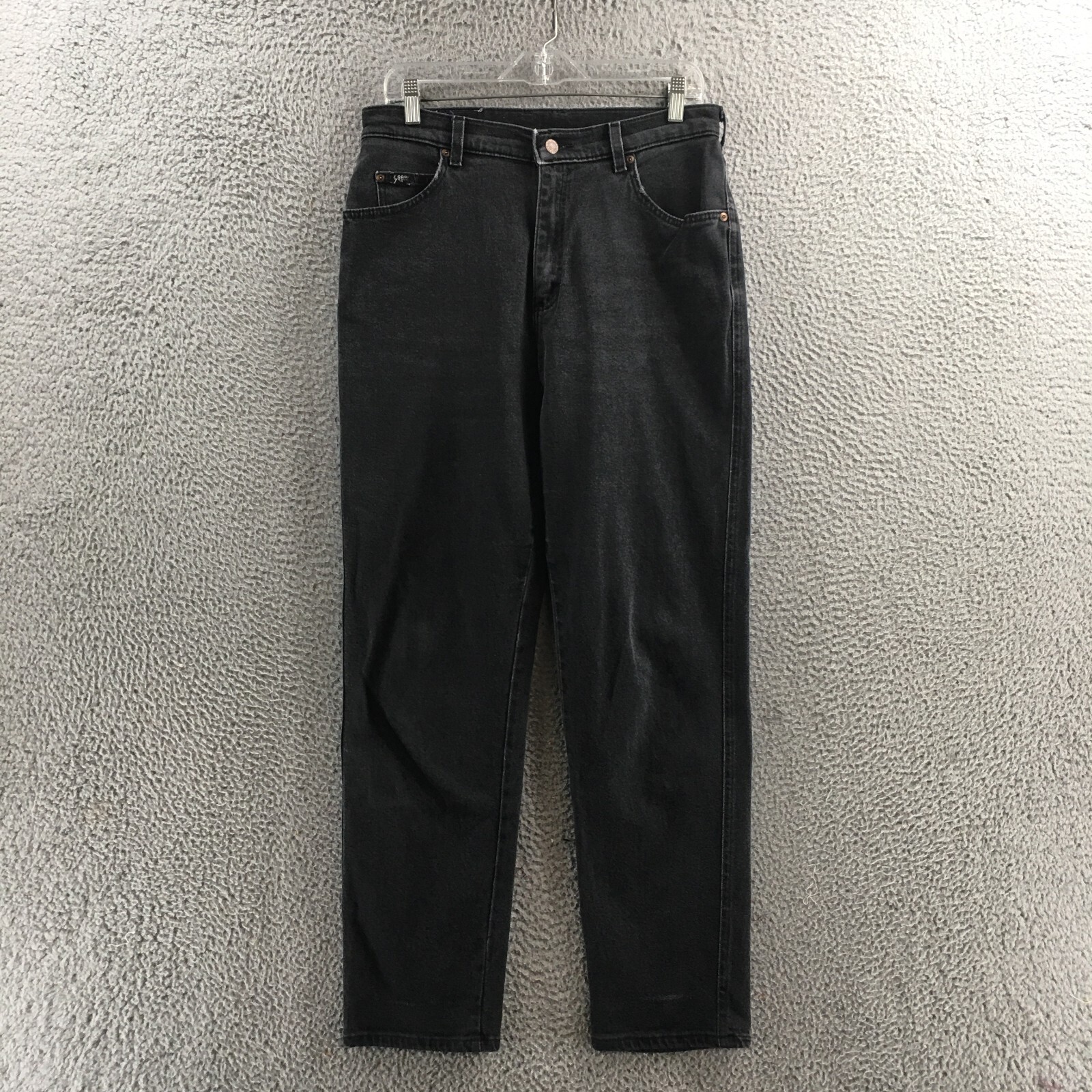 Lee Original Mom Jeans High Rise Black Denim 32x29 Zip Fly Womens 12M-image